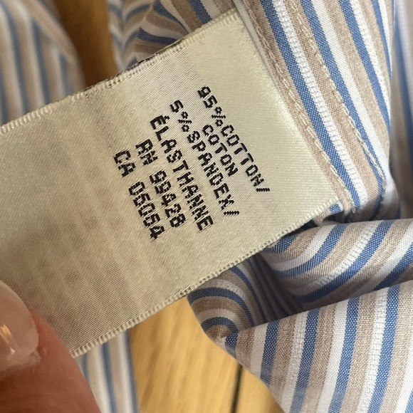 BUGATCHI Comfort Stretch Striped Long Sleeve Button Down Men’s size 16 34/35 - Picture 6 of 6